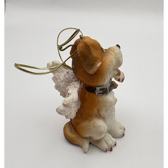 Vintage Angel Dog Christmas Tree Ornament Jack Russell Terrier Puppy Halo - Picture 2 of 8